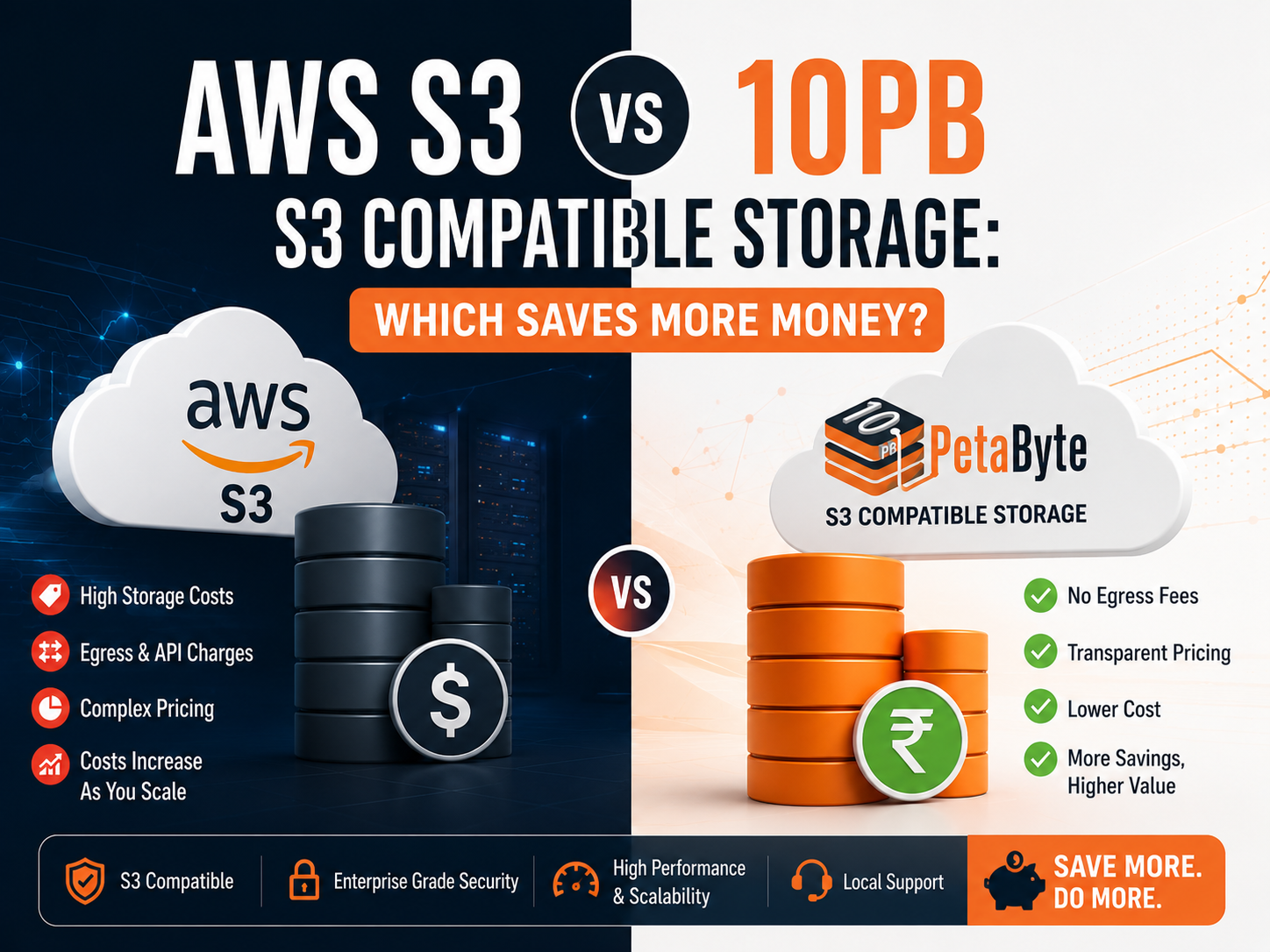 AWS S3 vs 10PB S3 Compatible Storage Which Saves More Money